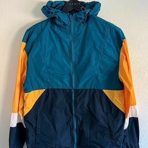 Cotton On Windbreaker Jacket , teal/yellow, medium